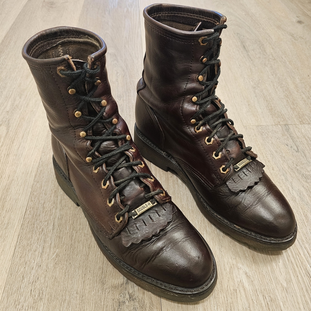 Double H Lacer Dark Brown Leather Boots - Picture 3 of 15